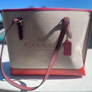 Tri color coach bag